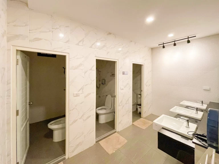 The women's restroom